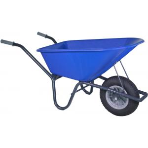 Kruiwagen PP 100 liter gecoat / blauw