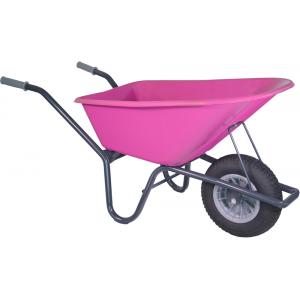 Kruiwagen PP 100 liter gecoat / fuchsia