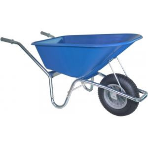 Kruiwagen PP 100 liter verzinkt / blauw