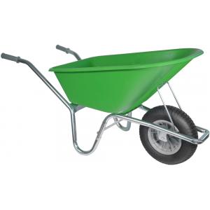 Kruiwagen PP 100 liter verzinkt / lime groen